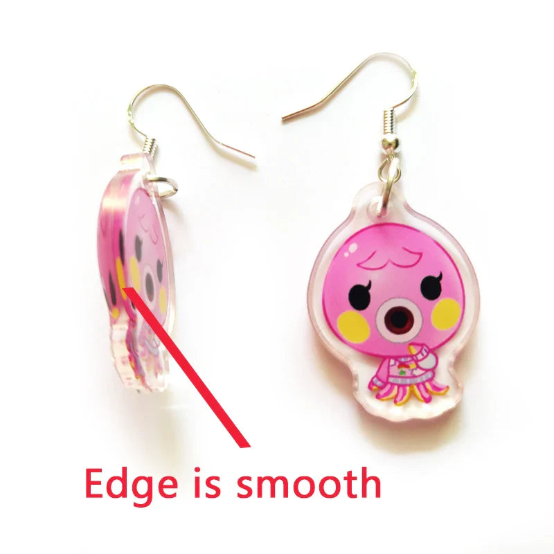 1Pair Custom Earrings Clear Acrylic Accessorie Cartoon Design Customized Anime Charms Personalized Pendientes Earrings For Women Vera Lux