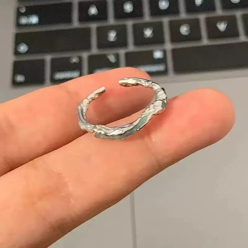 925 Sterling Silver Luxury Quality Jewelry Irregular Drop Glue Adjustable Rings For Women Accessories Jewellery Argent 925 Vera Lux