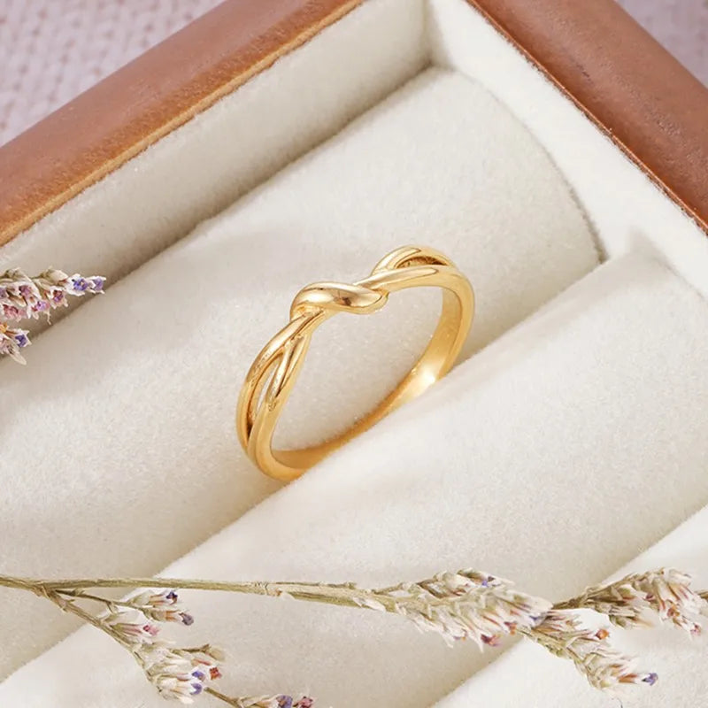 Stainless Steel Knot Ring Wedding Band for Women Girl Size 5-10 Vera Lux