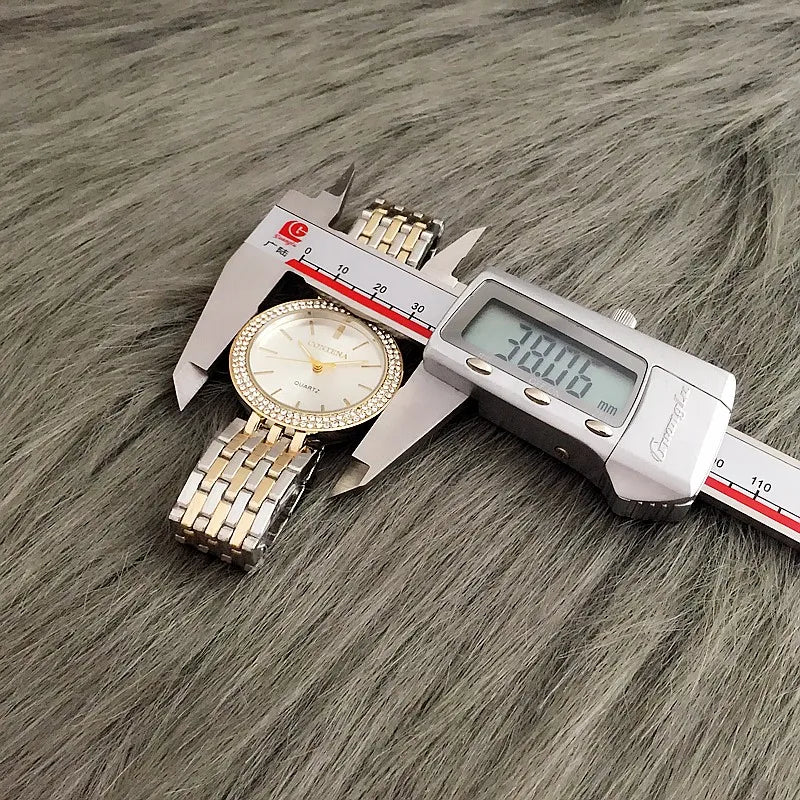 Luxury Rhinestone Watch Top Brand Women Watches Fashion Gold Women's Watches Stainless Steel Ladies Watch Clock Gifts for Women Vera Lux