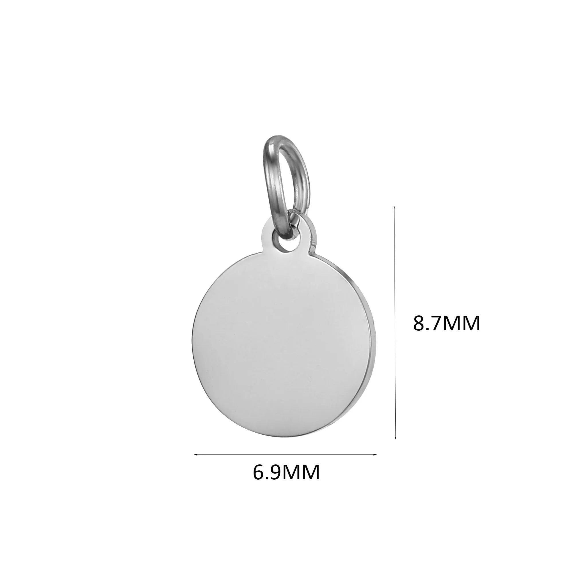 10PCS Custom Logo Tags Stainless Steel Charms for Necklace Bracelets 6 sizes to choose Vera Lux