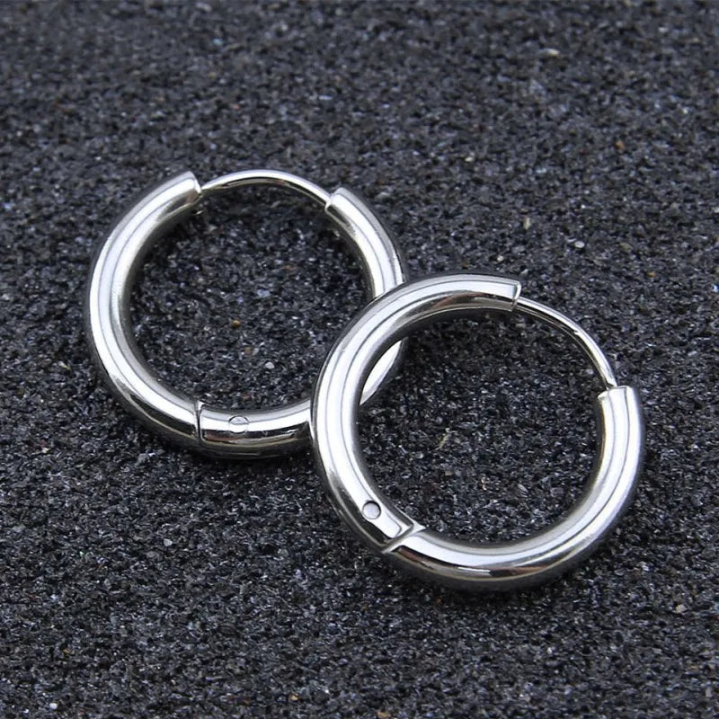 8/10/12/14/16/18/20mm Stainless Steel Huggie Hoop Earrings for Women Men Vera Lux