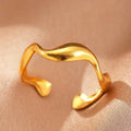 Stainless Steel Zircon Geometric Rings For Women Luxury Evil Eye Gold Color Adjustable Trendy Wedding Aesthetic Jewerly Gift Vera Lux