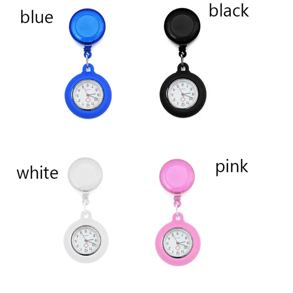 1PC New Retractable Nurse Watch Clip-on Fob Watch Doctor Medical Hanging Brooch Pin Quartz Clock Doctor Nurse Gifts Vera Lux