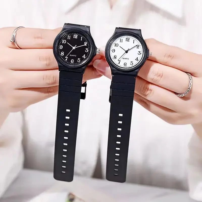 Exam Watch Silicone Strap Simple Women Watch Student Ladies Quartz Wristwatch Waterproof Round Small Dial for Women Vera Lux