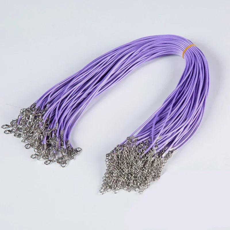 100Pcs Colorful Wax Leather Snake Necklace Women Men Cord String Rope Wire Extender Chain For Jewelry Making Bulk Wholesale Vera Lux