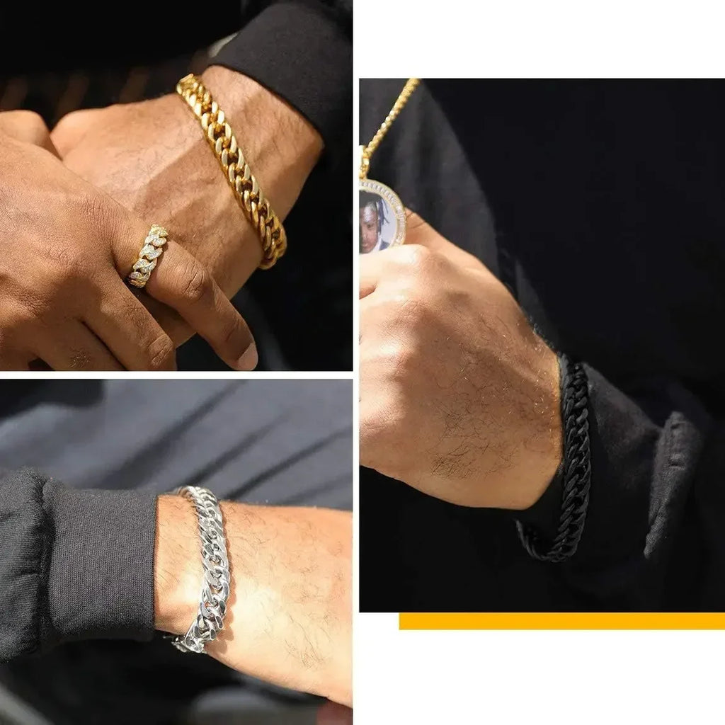 3.5-7MM Stainless Steel Necklaces For Men Punk Gold Color Cuban Link Chain Women Hip Hop Fashion Jewelry Accessories 45-70CM Vera Lux