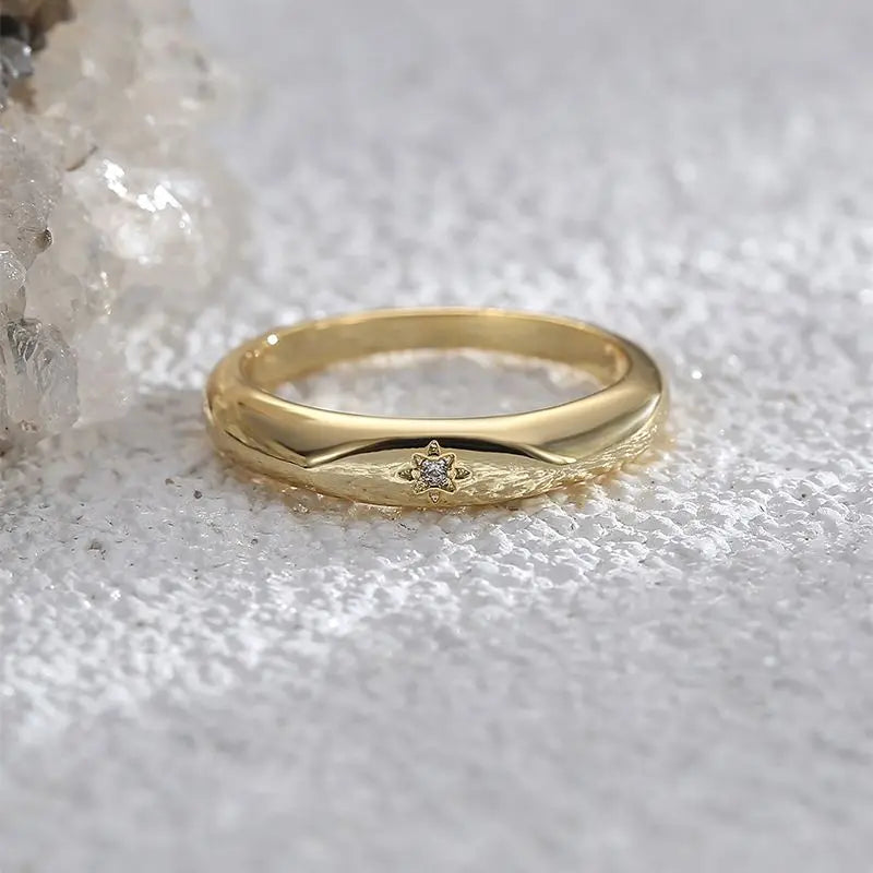 925 Sterling Silve Fashion Wedding North Star Ring For Women Cubiz Zircon Finger Rings Female Engagement Jewelry Accessories Vera Lux