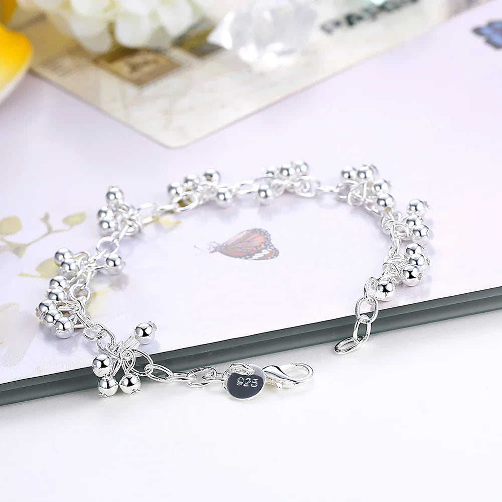 Beautiful 925 Silver Bracelets Nice For Wedding Women Chain Bracelet Charm Beads Fashion Gorgeous Jewelry Wholesale Vera Lux