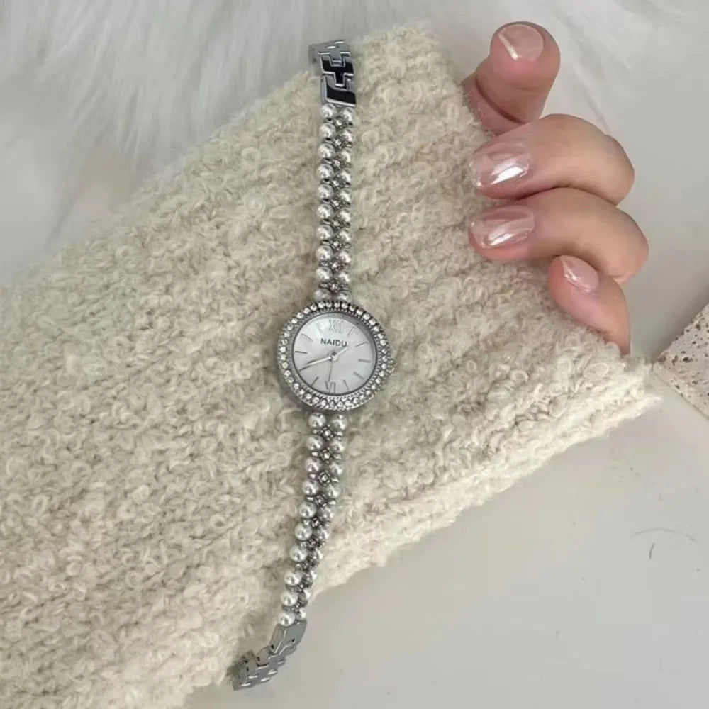 Pearl Studded Strap Women Watch Luxury Ladies Gift Bracelet Watch Fashion Quartz Wristwatches Dropshipping Relojes Para Mujer Vera Lux