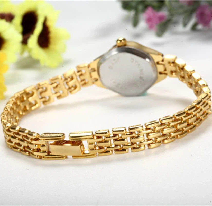 Golden Bracelet Watch For Women Small Dial Luxury Ladies Wristwatch Steel Elegant Quartz Female Clock Fashion Gift reloj mujer Vera Lux