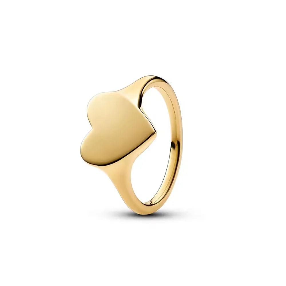 925 Silver Gold Color Heart Stone Rings Ring New Hot Selling Gold Color Rings Suitable For Any Occasion  DIY Birthday Gift Vera Lux