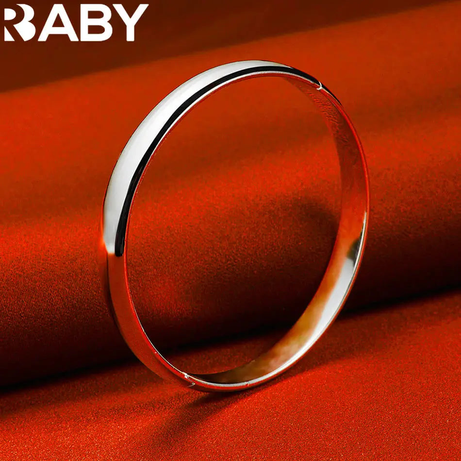 URBABY 925 Sterling Silver Design Round Bangle For Women Creativity Gifts Street All-match Party And Daily Wear Vera Lux