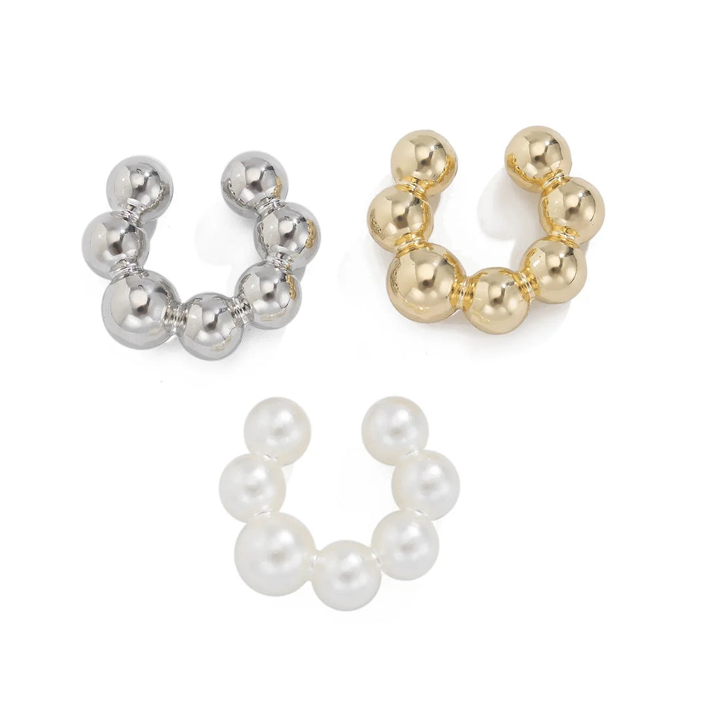 Three Pieces Set Pearls Without Ear Holes Clip Earrings for Women Fashion Customized Jewelry Minimalist Accessories Wholesale Vera Lux