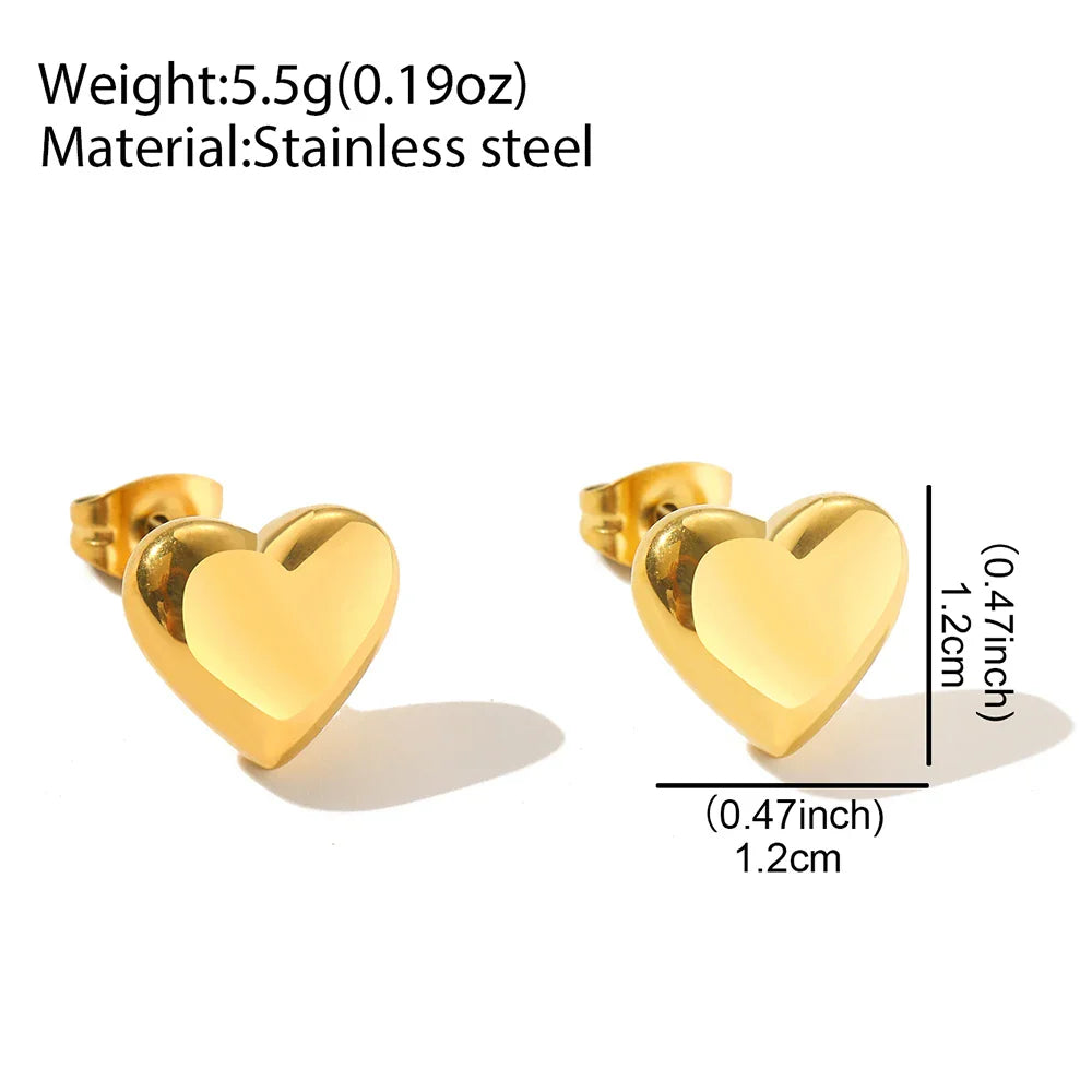 Stainless Steel Earrings Cubic Peach Heart Stud High-end Sense Ornate Earring For Women Jewelry Banquet  Anniversary Gifts New Vera Lux