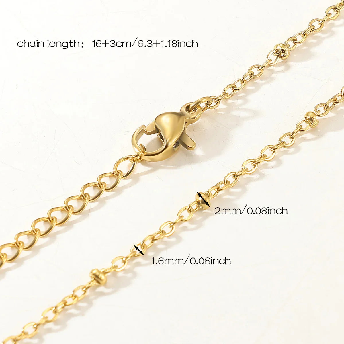10pcs/Lot 45cm Stainless Steel Golden/Silvery Color 304 Chains Necklace Women Jewelry Making Accessories DIY Handmade Supplies Vera Lux