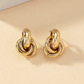 Obega Gold SIlver Color Knot Hoop Earring For Women Shiny Plating Trendy Earring Stud Cute Daily Wear Jewelry Vera Lux