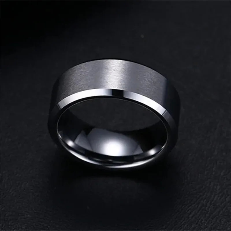 Charm Jewelry Ring for Men Women Stainless Steel Black Rings Wedding Engagement Band Quality Matte Male Jewelry Vera Lux