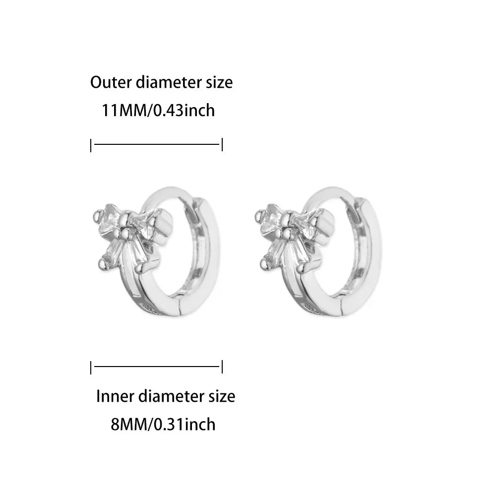 Elegant Zircon Bow Earrings For Women Stainless Steel Gold Color Bowknot Earrings Luxury Wedding Waterproof Jewelry Gift Vera Lux