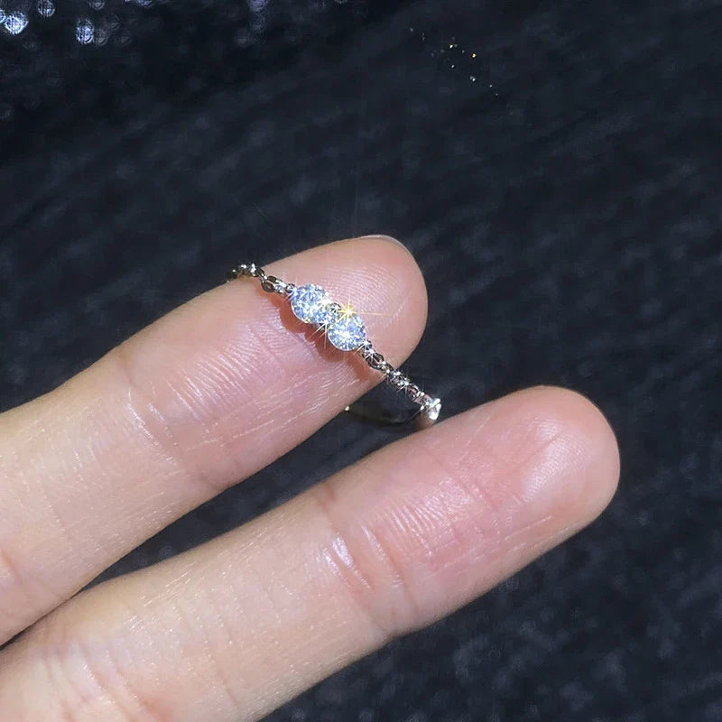 NeeTim 3mm Moissanite Wedding Ring 925 Sterling Silver Eternity Band Lab Diamond Bride Party Rings For Women Designer Jewelry Vera Lux