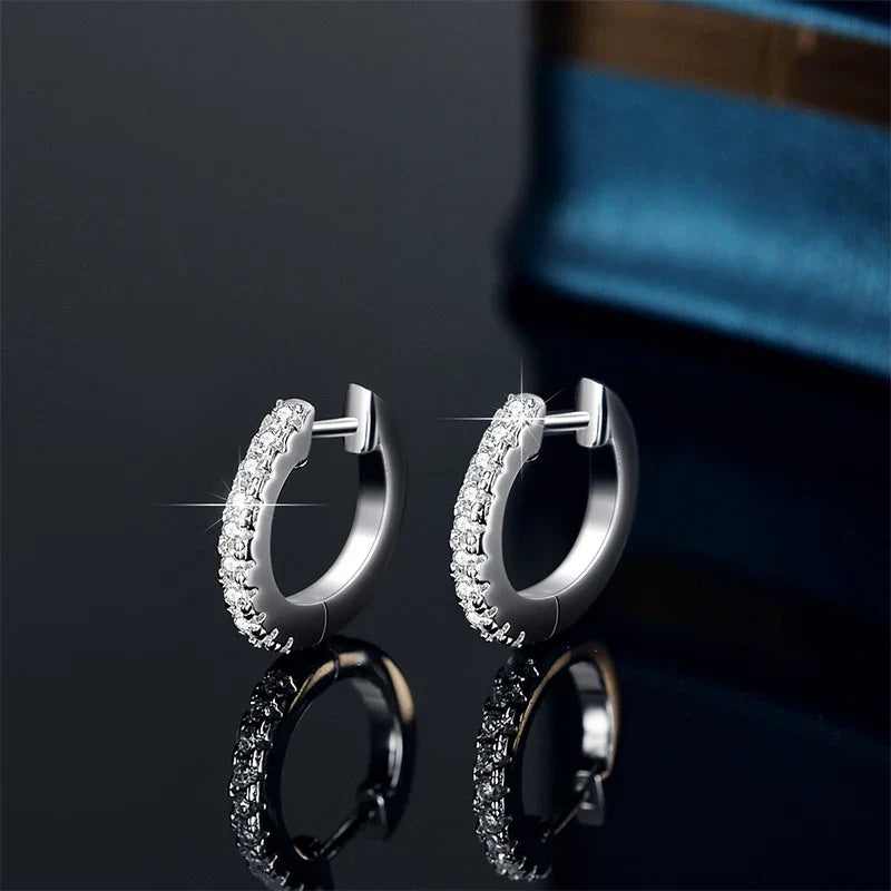 NeeTim Full Moisanite Earrings D Color Moisanite Lab Diamond 925 Sterling Silver Hoops Earrings Sparking Wedding Fine Jewelry Vera Lux