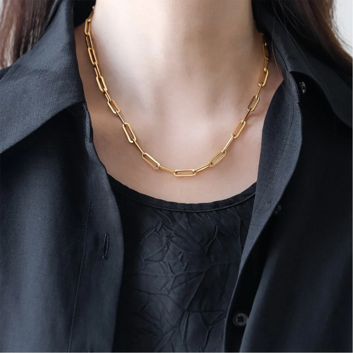 Cross Gold Color Pendant Necklaces for Women Stainless Steel Christian Jewelry Long Chain Necklace Gift Vera Lux