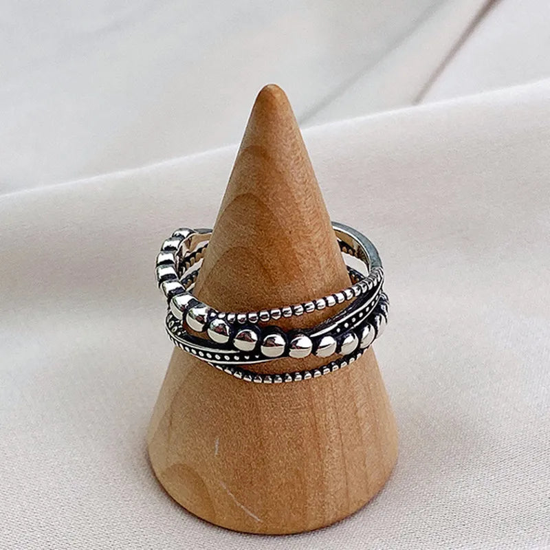 925 Sterling Silver Overlapping Ball Rings For Girls Fashion Wedding Jewelry For Women Accessories Vera Lux