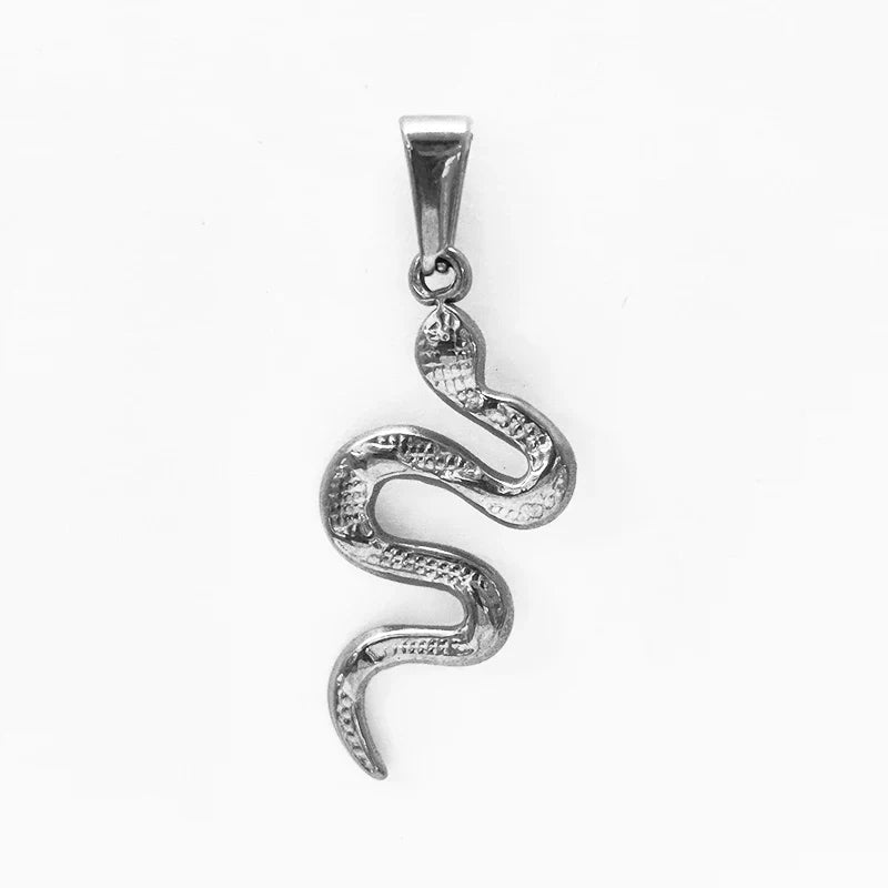 Stainless Steel Snake Pendant Necklace - 18K Gold Plated Simple Design dijes de acero inoxidabl, Animal Jewelry for Men & Women Vera Lux