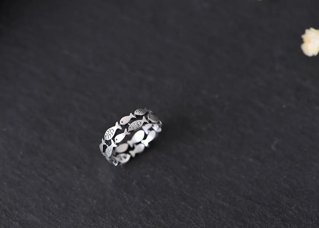 925 Sterling Silver Bilayer Fish Adjustable Rings For Women Engagement Wedding Luxury Quality Aesthetic Jewelry Jewellery Vera Lux