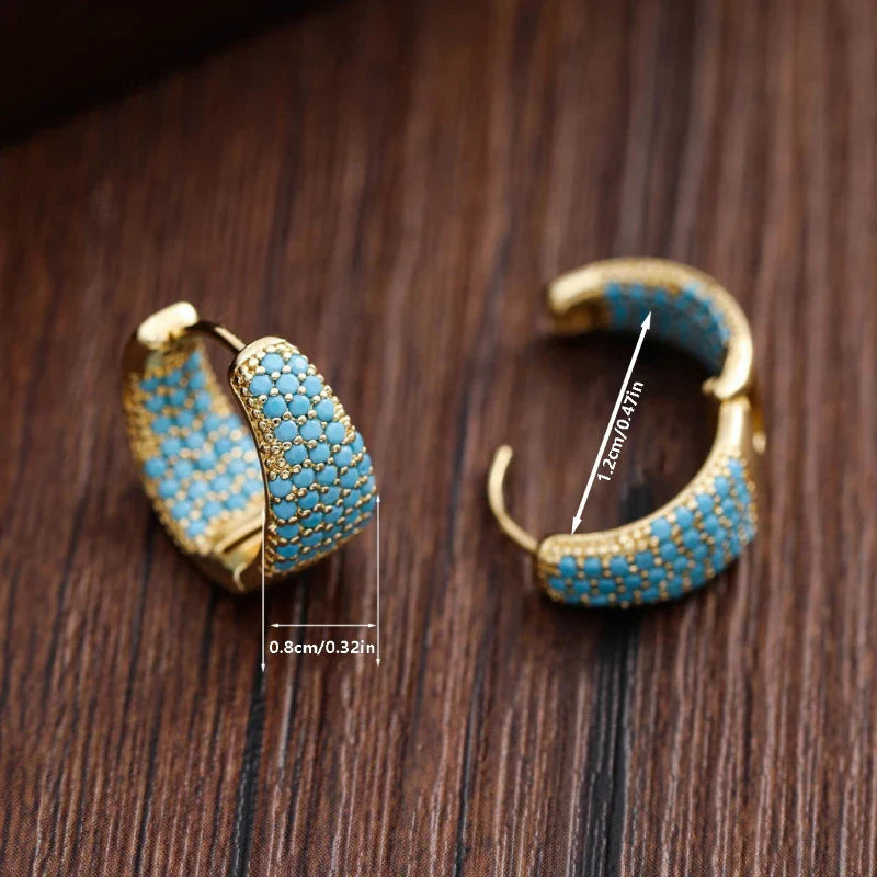 Women's Earrings Bohemian Style Clip Earrings Copper Synthetic Turquoise Earrings Party Wedding Mother's Day Accessories Vera Lux
