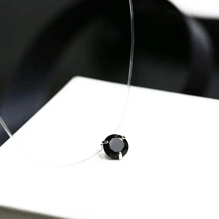5 Colors Dazzling Zircon Necklace Invisible Transparent Fishing Line Simple Pendant Necklace Jewelry For Women Pearl Jewelry Vera Lux