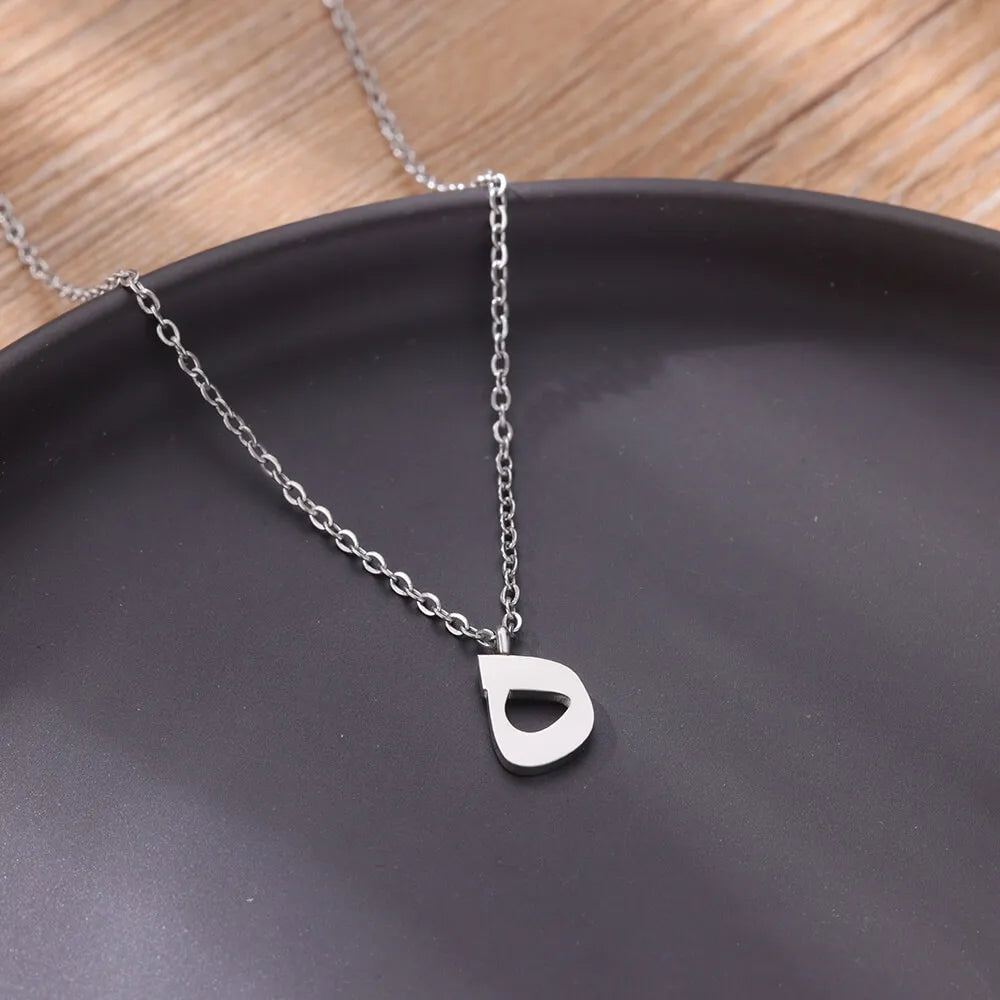 Arabic Letter Name Pendant Necklace For Women Stainless Steel Inital Chain Choker Collar Necklace 2024 Wedding Jewelry bijoux Vera Lux