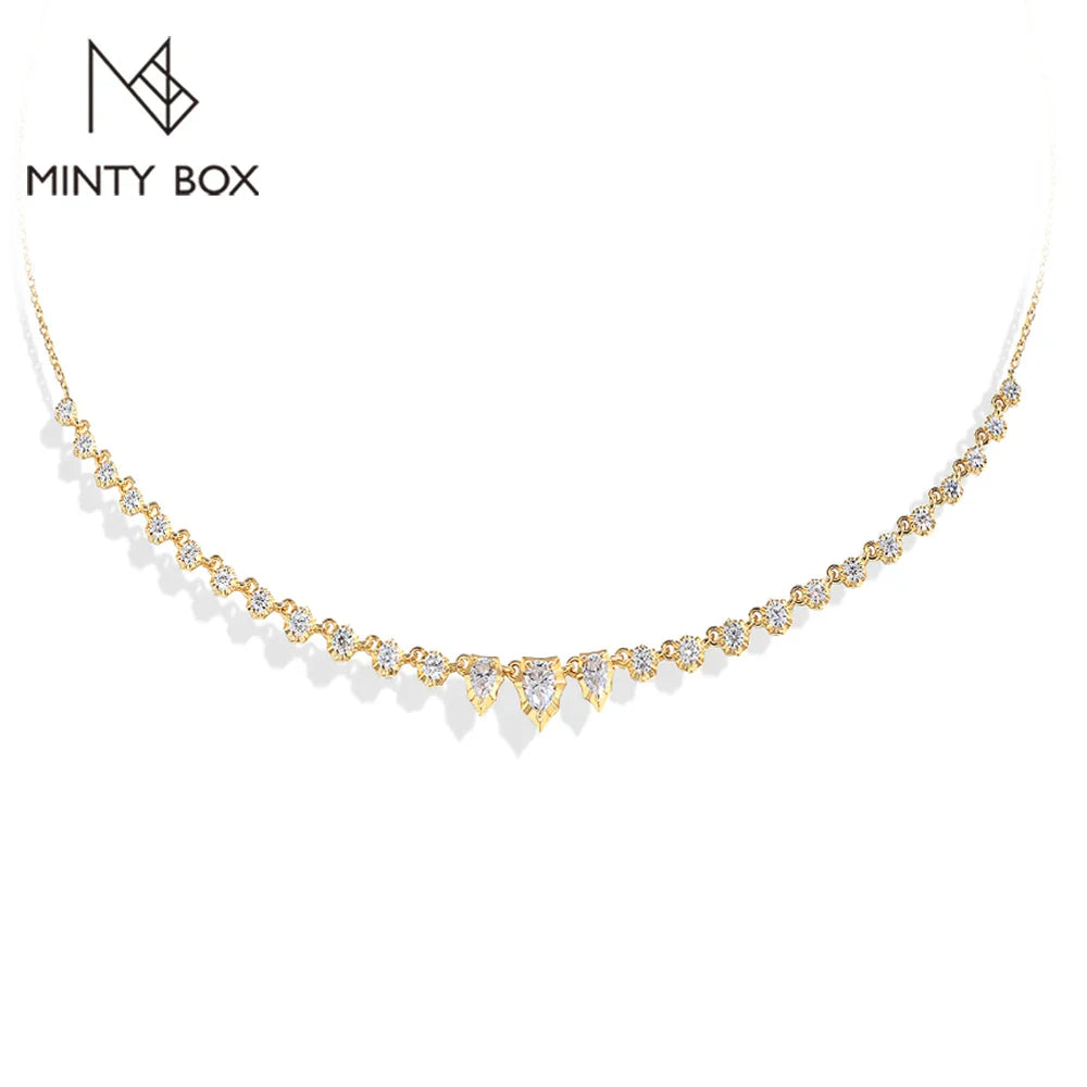 MINTYBOX S925 Sterling Silver Moissanite Snake D VVS1 Lab Diamond 18k Plated 45cm Necklaces for Women Birthday Jewelry Gift Vera Lux