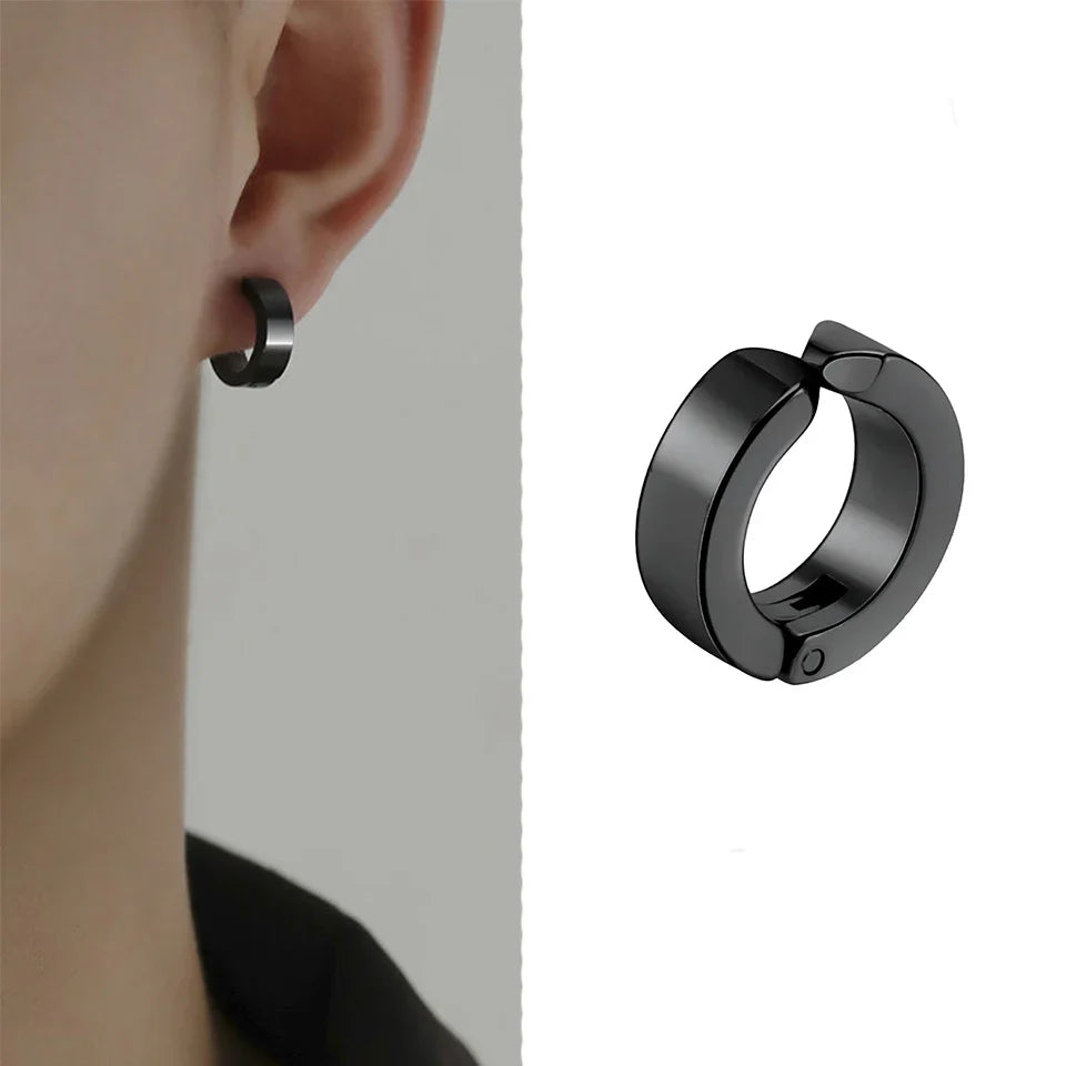 ZAKOL 2pcs/set Fashion Ear Clip Non Piercing Earrings Fake Earrings for Men Circle Round Earring Punk Rock Style Jewelry Gift Vera Lux