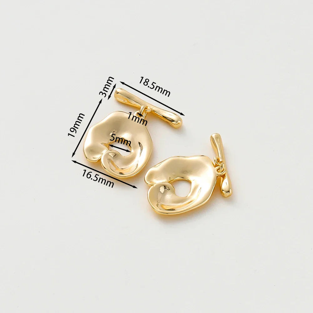 4 Sets 14K/18K Gold Color Plated Brass O Toggle Clasps Connector for DIY Bracelet Necklace Jewelry Making Findings Accessories Vera Lux