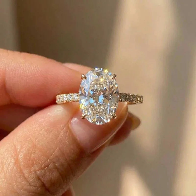 925 Sterling Silve Zircon Gorgeous Shiny Oval Stone Rings for Women Gift Engagement Wedding Luxury High Quality Fine Jewelry Vera Lux