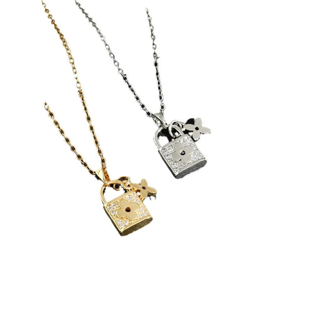 Fashionable collarbone chain, non-fading accessories, titanium steel women's necklace, set with diamonds Vera Lux