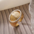 NEWBUY Luxury AAA Cubic Zirconia Pave Setting Copper Wedding Jewelry Delicate Geometric Open Rings For Elegant Women Vera Lux
