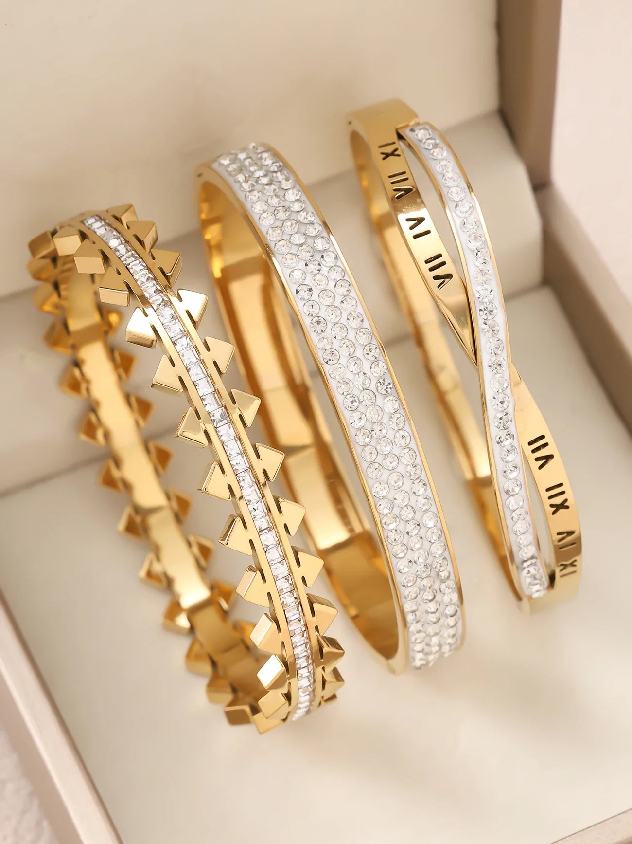 1pieces/set women's wedding jewelry party holiday Valentine's Day gift stainless steel bracelet plated with 18K gold bracelet Vera Lux