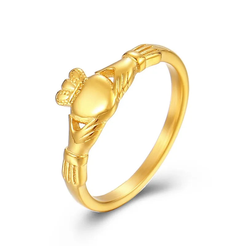 Stainless Steel Irish Claddagh Ring Heart Crown Wedding Promise Band for Women Men Size 4-10 Vera Lux