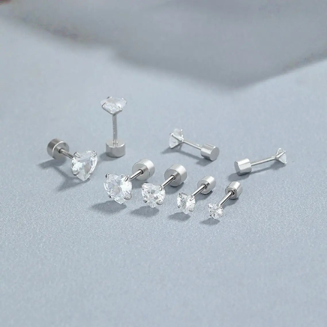 S925Silver Love zircon earrings for women, fashionable and simple ins, heart shaped earrings, personality and temperament Vera Lux