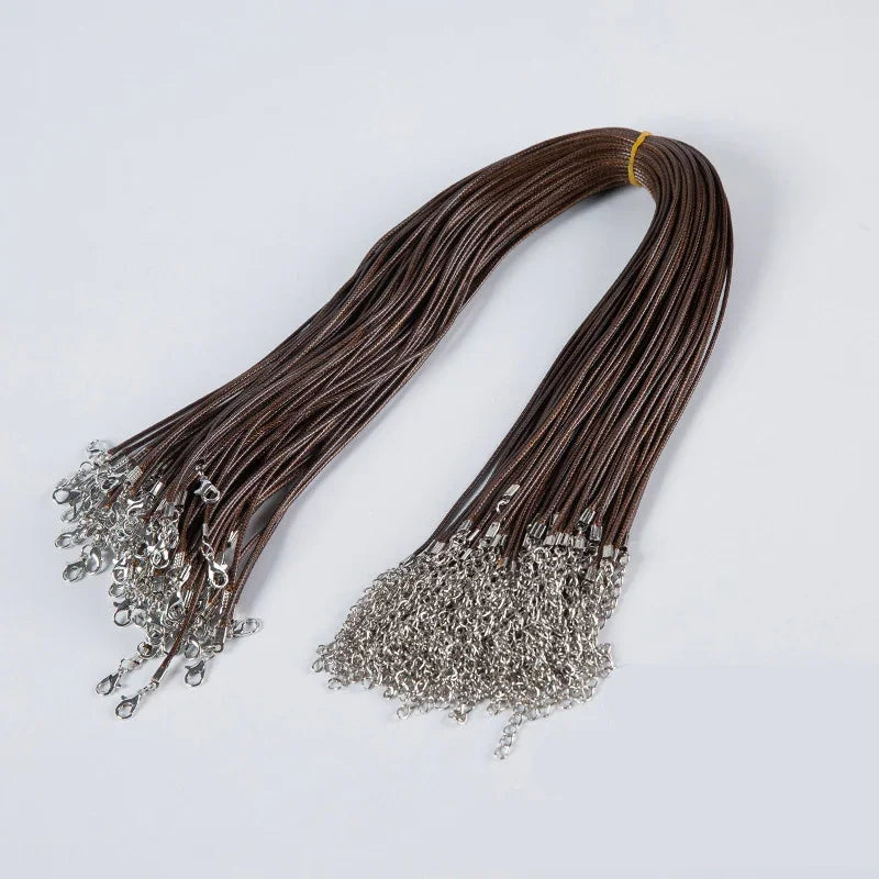 100Pcs Colorful Wax Leather Snake Necklace Women Men Cord String Rope Wire Extender Chain For Jewelry Making Bulk Wholesale Vera Lux