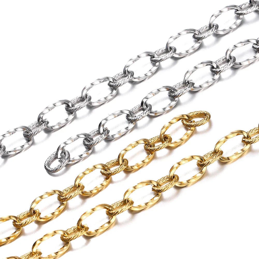 1Meter Stainless Steel Brass Metal Thick Cable Chain For Jewelry Making Handmade DIY Bracelet Necklace Components Vera Lux