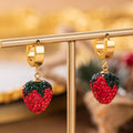 1pair Adjustable Zircon Ear Buckles Stainless Steel Strawberry Style Fashionable Wedding Ceremony Birthday Daily Jewelry Vera Lux