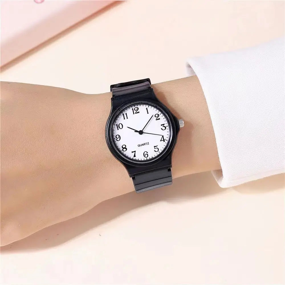 Exam Watch Silicone Strap Simple Women Watch Student Ladies Quartz Wristwatch Waterproof Round Small Dial for Women Vera Lux