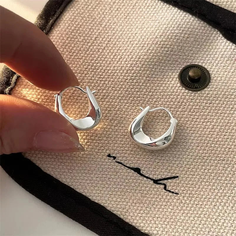 925 Sterling Silver Earrings for Women Ear Hoop Versatile Sweet Girl Fashion Jewery New Year Gifts Accessories Vera Lux