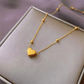 Stainless Steel Simple Fashion Heart Clavicle Chain Necklace For Women Elegant Romantic Choker Pendant Necklaces Jewelr Vera Lux