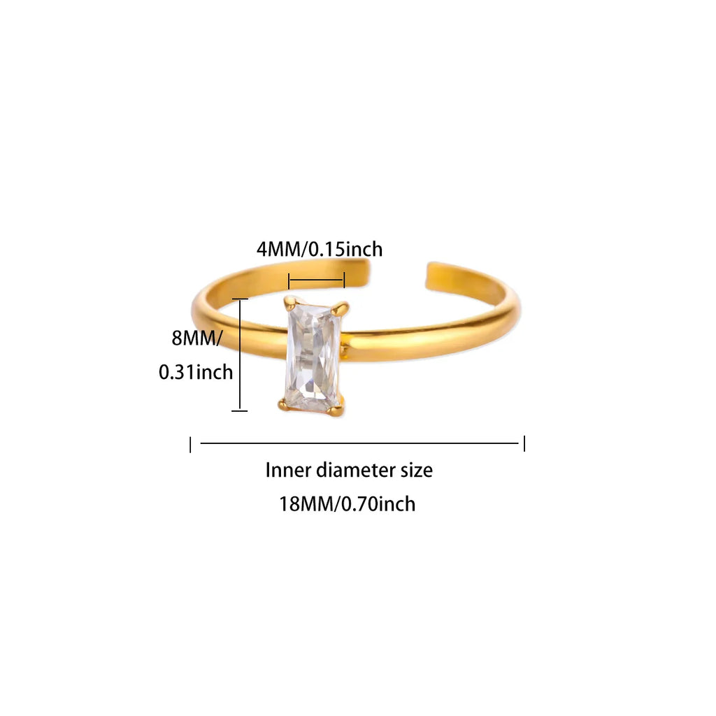 Stainless Steel Birthstone Rings For Women Gold Color Zircon Birthstone Opening Ring Minimalist Christmas Birthday Jewelry Gift Vera Lux
