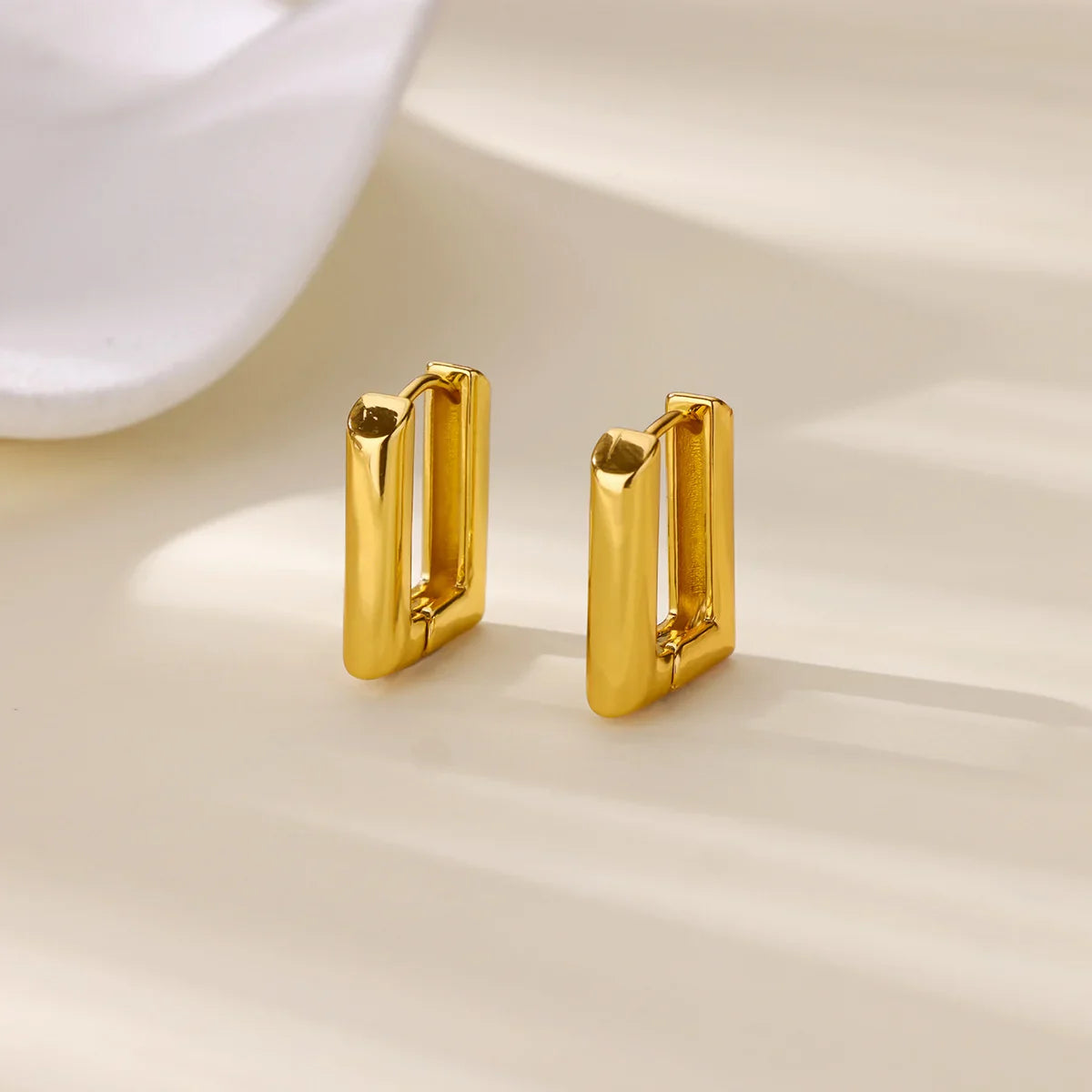 Elegant Square Earrings for Women Girls Stainless Steel Hoop Earrings Luxury Wedding Engagement Aesthetic Jewerly aretes Vera Lux