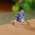 925 Sterling Silver Blue Peacock Wedding Rings For Women Engagement Wedding Fine Jewelry Jewellery Women Wholesale Vera Lux